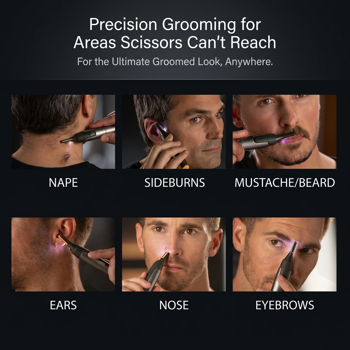 Precision Trimmer | Ultra-Thin Nose Hair Trimmer with Micro-Oscillating Blades | Ergonomic Design for Safe Hair Removal