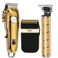 Professional 3-in-1 Hair Clipper Set with Cordless Trimmer and T-Blade Outliner