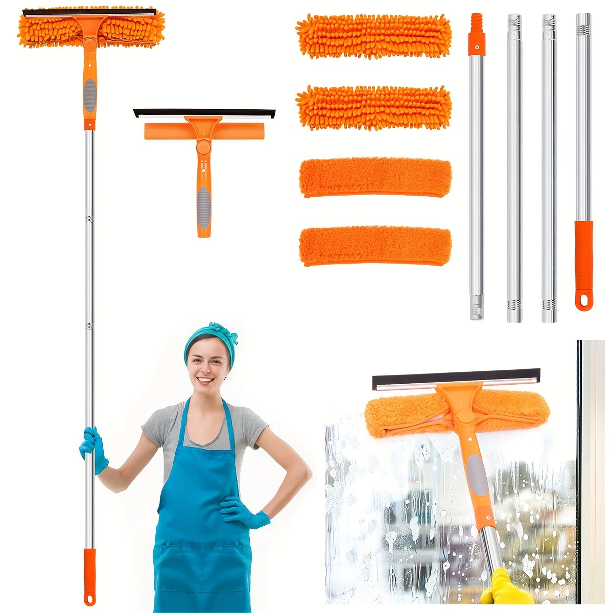 Professional Telescopic Window Cleaner for Streak-Free Windows