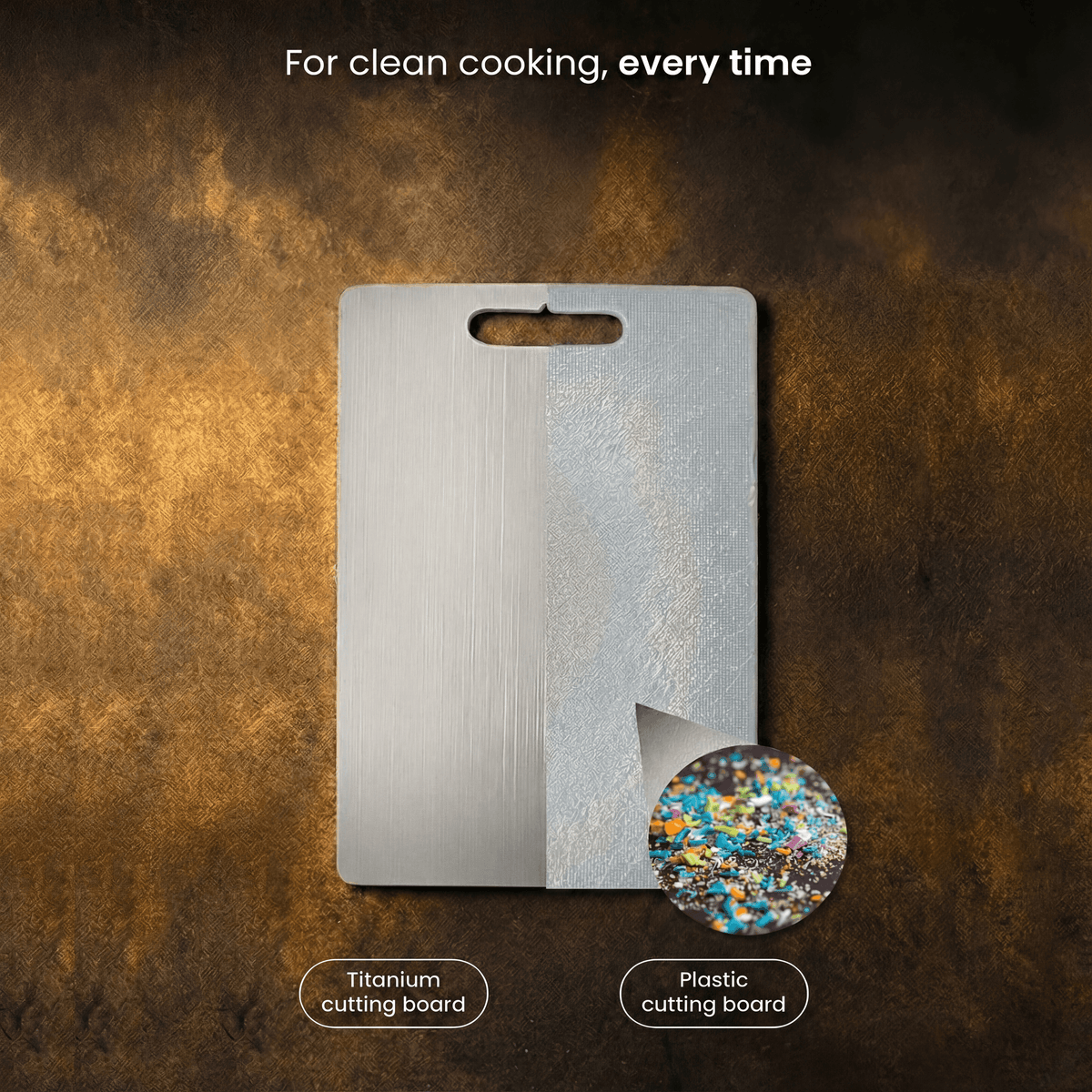 Pure Titanium Cutting Board for Microplastic-Free Food Prep