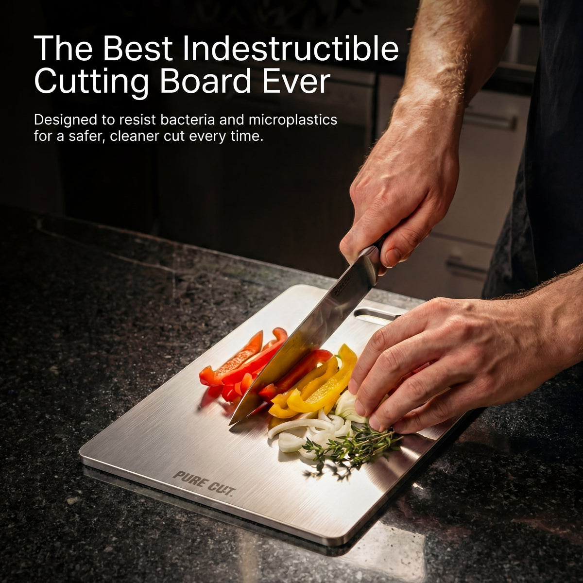 Pure Titanium Cutting Board for Microplastic-Free Food Prep