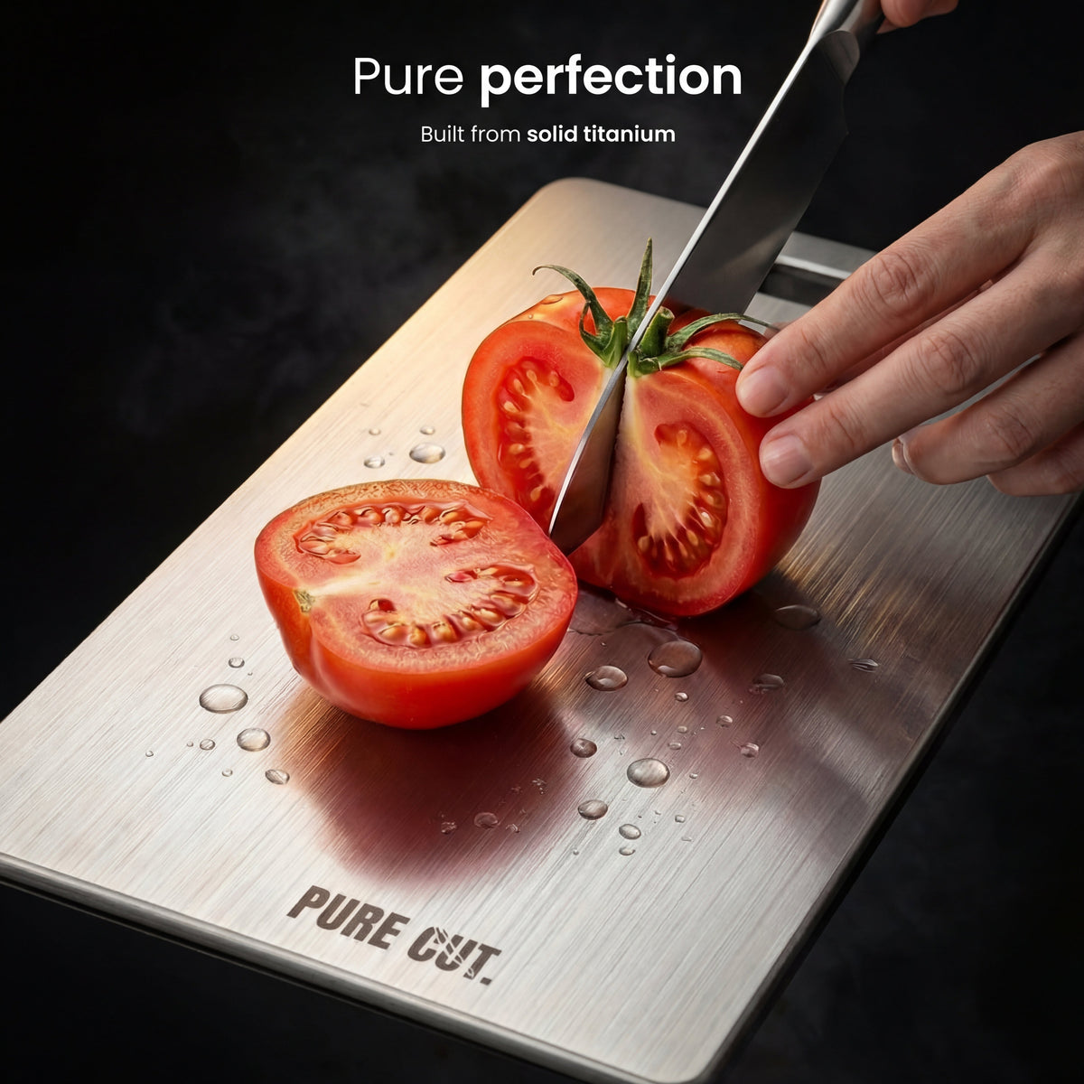 Pure Titanium Cutting Board for Microplastic-Free Food Prep
