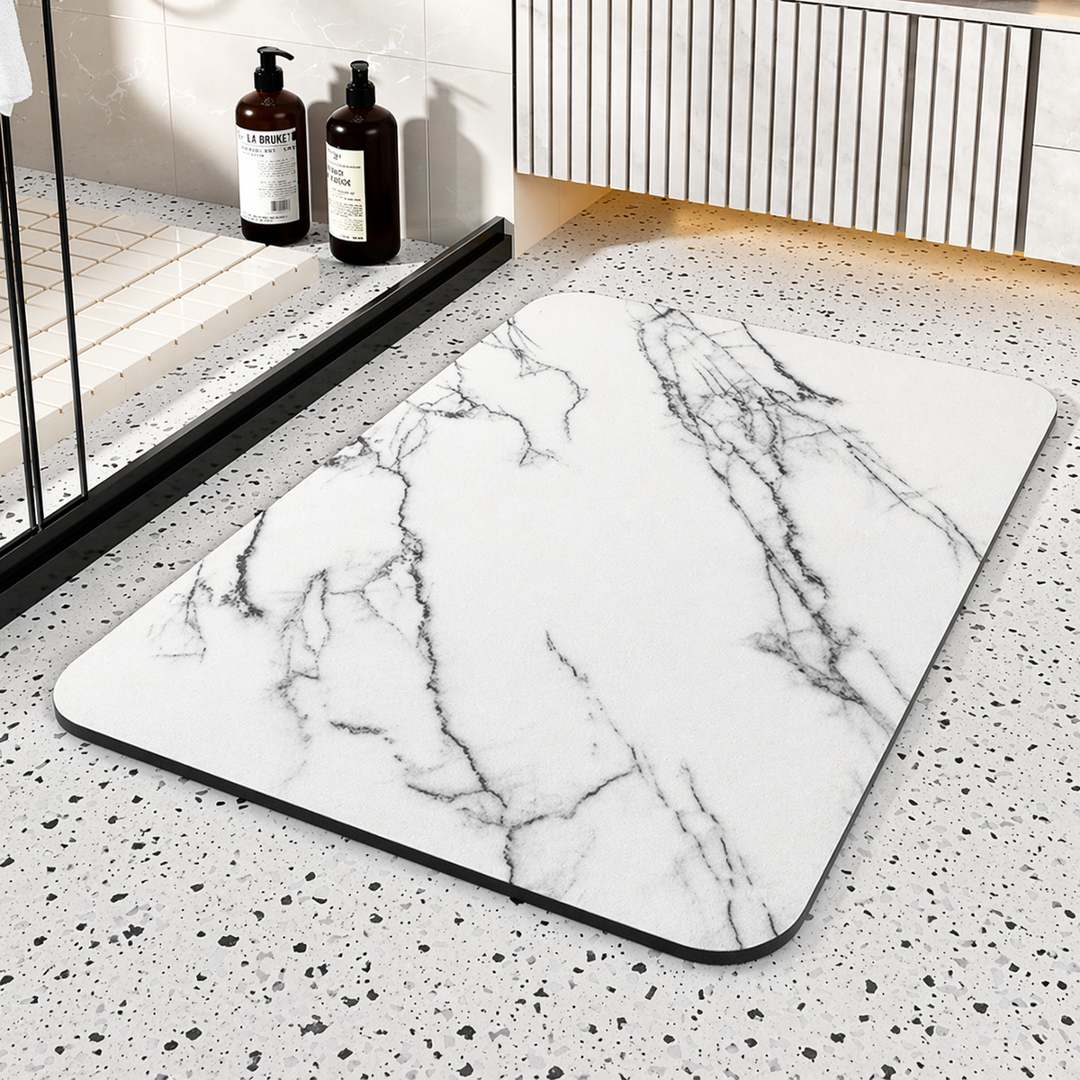 Quick-Drying Diatomaceous Earth Stone Bath Mat Non-Slip Marble Rug