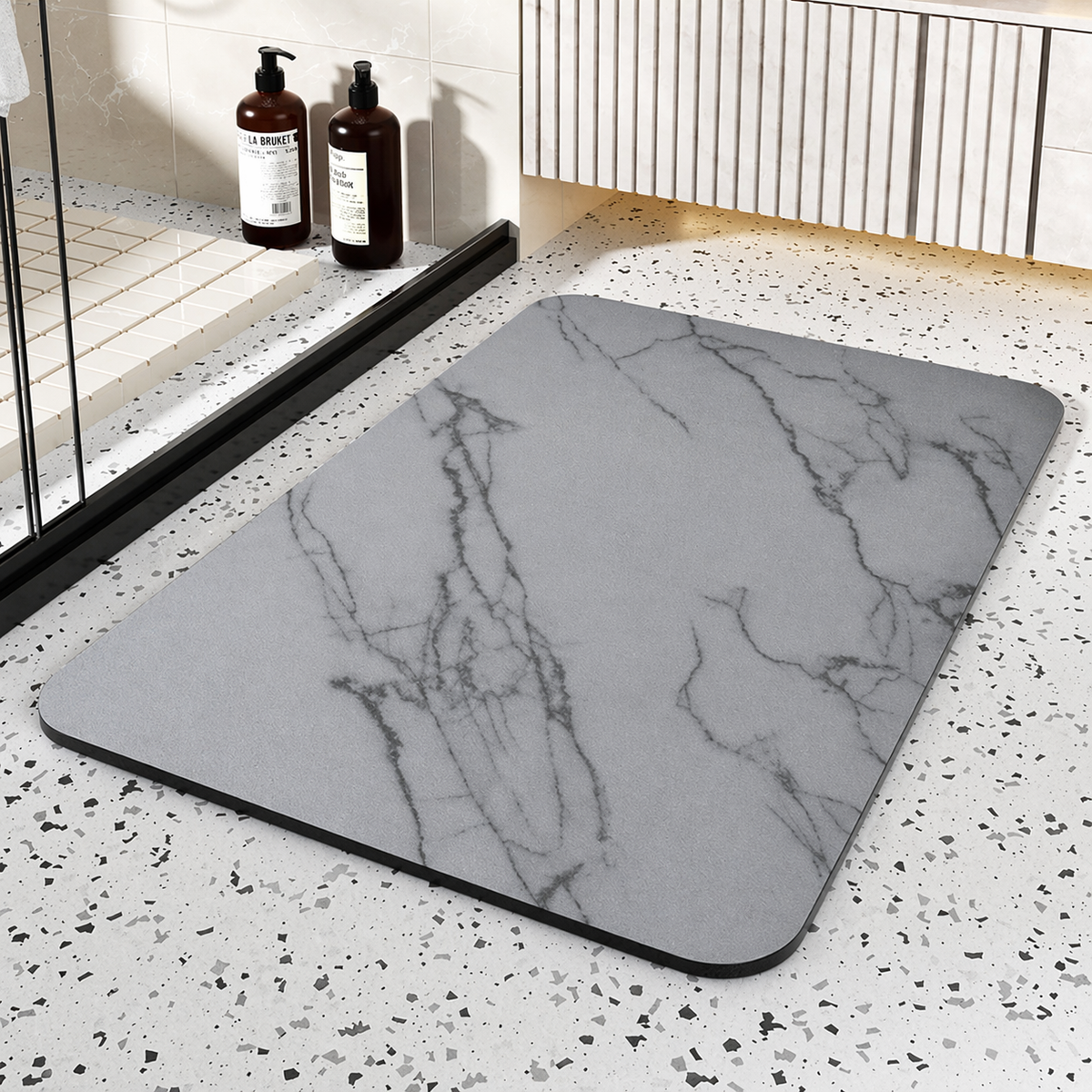 Quick-Drying Diatomaceous Earth Stone Bath Mat Non-Slip Marble Rug