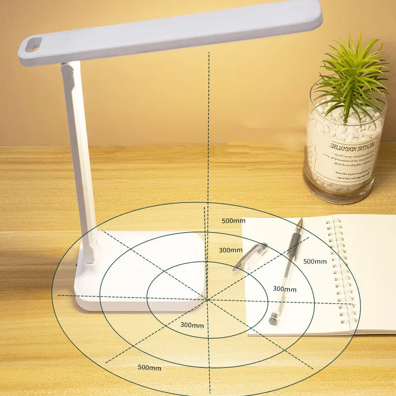 Rechargeable 6000mAh LED Desk Lamp - Stepless Dimmable Foldable Table Lamp with Touch Control