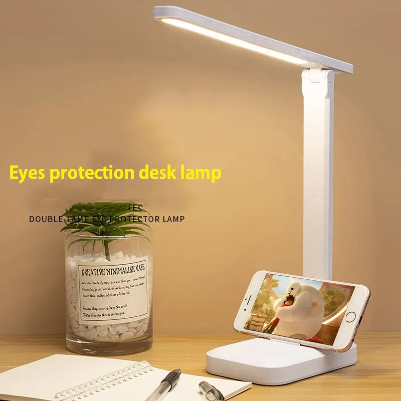 Rechargeable 6000mAh LED Desk Lamp - Stepless Dimmable Foldable Table Lamp with Touch Control