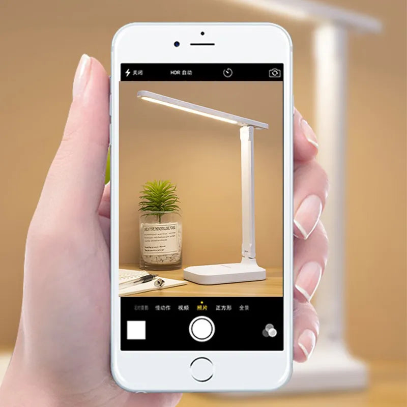 Rechargeable 6000mAh LED Desk Lamp - Stepless Dimmable Foldable Table Lamp with Touch Control