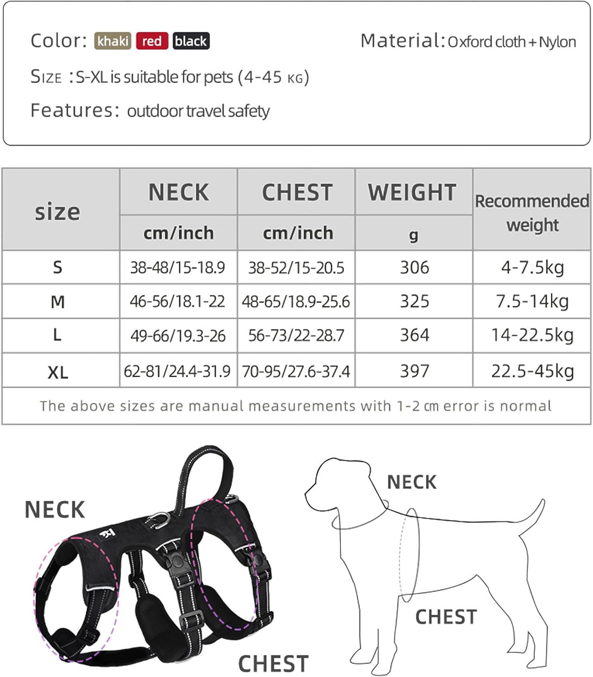 Reflective No-Pull Dog Harness – Escape-Proof and Adjustable