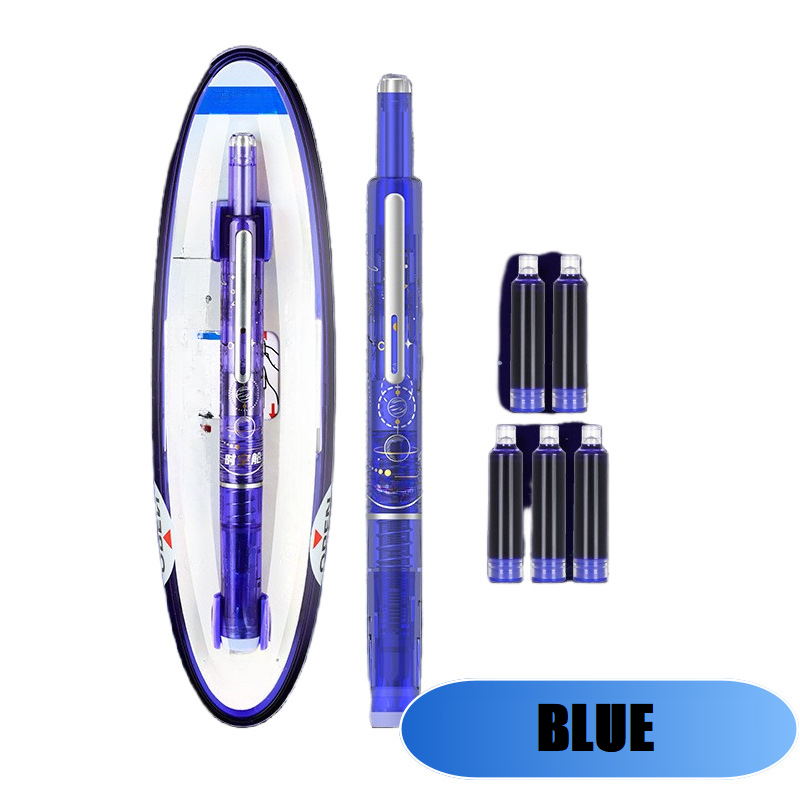 Retractable and Refillable Fountain Pen with Ink Cartridges