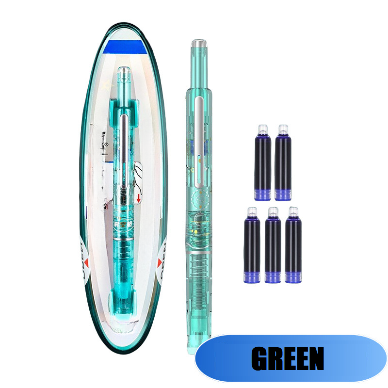 Retractable and Refillable Fountain Pen with Ink Cartridges