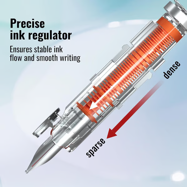 Retractable and Refillable Fountain Pen with Ink Cartridges