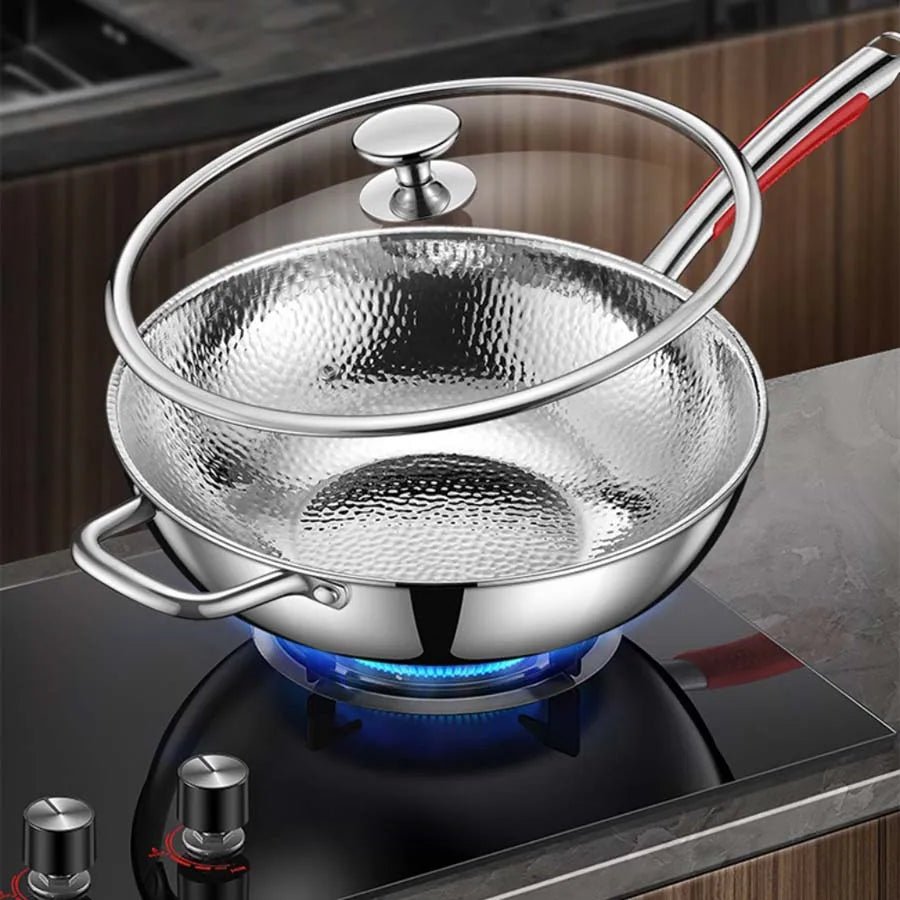 Round-Bottom Induction Wok Pan for Stir-Frying and Frying