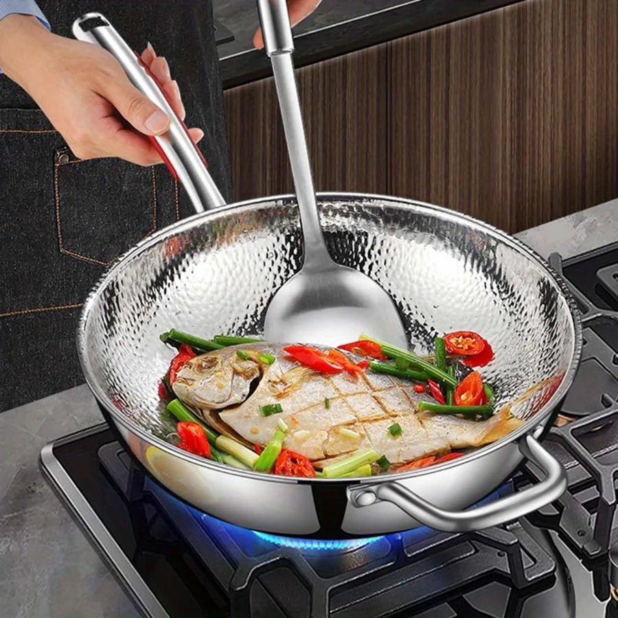 Round-Bottom Induction Wok Pan for Stir-Frying and Frying