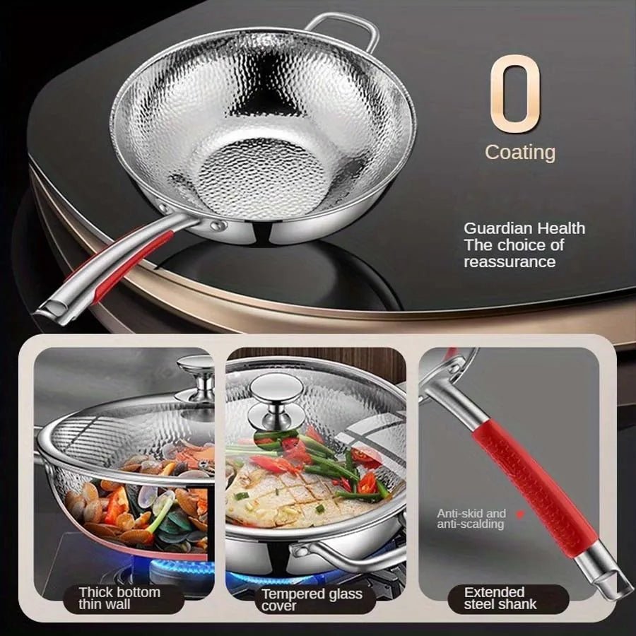 Round-Bottom Induction Wok Pan for Stir-Frying and Frying