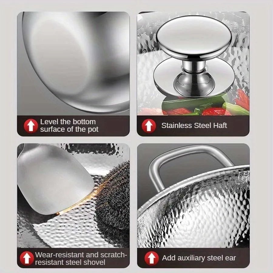 Round-Bottom Induction Wok Pan for Stir-Frying and Frying