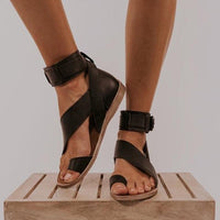 Sandals with Cross Strap and Toe Ring