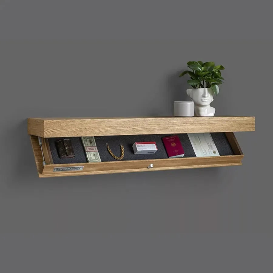 Secret Shelf with Hidden Storage Compartment for Valuables