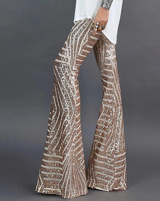 Shiny Glitter Flare Pants