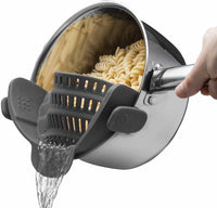 Silicone Clip-On Strainer - Heat-Resistant Colander for Pasta & Vegetables