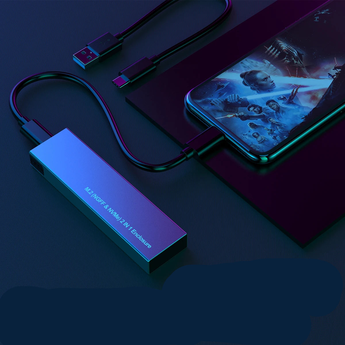 Slim NVMe and SATA SSD Enclosure — USB-C 10Gbps Speed