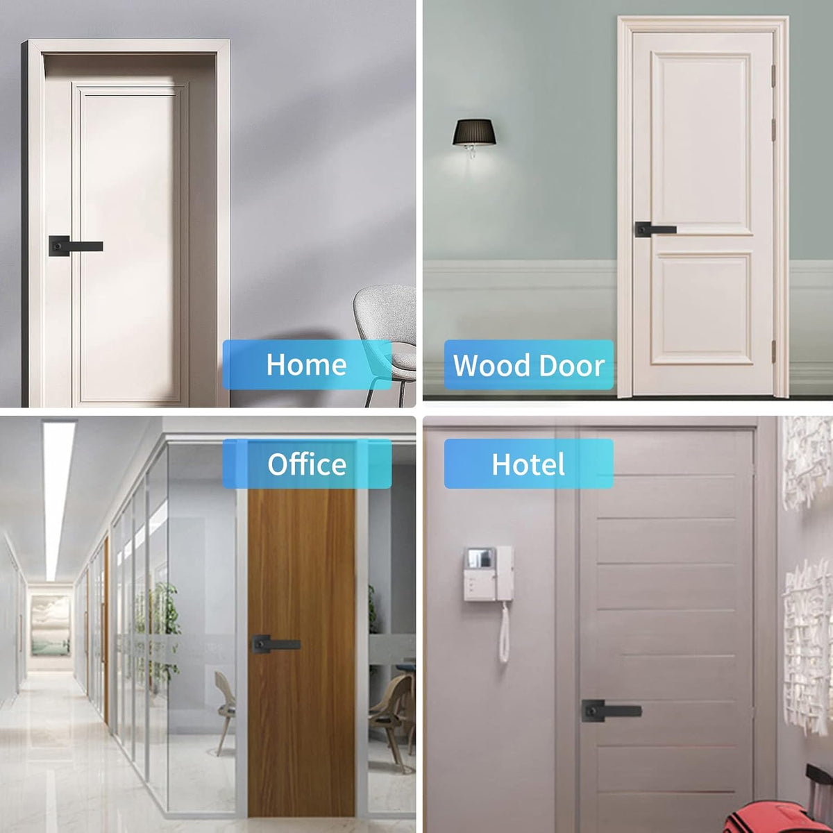 Smart Fingerprint Door Lever Lock with Key Access & 30 User Capacity