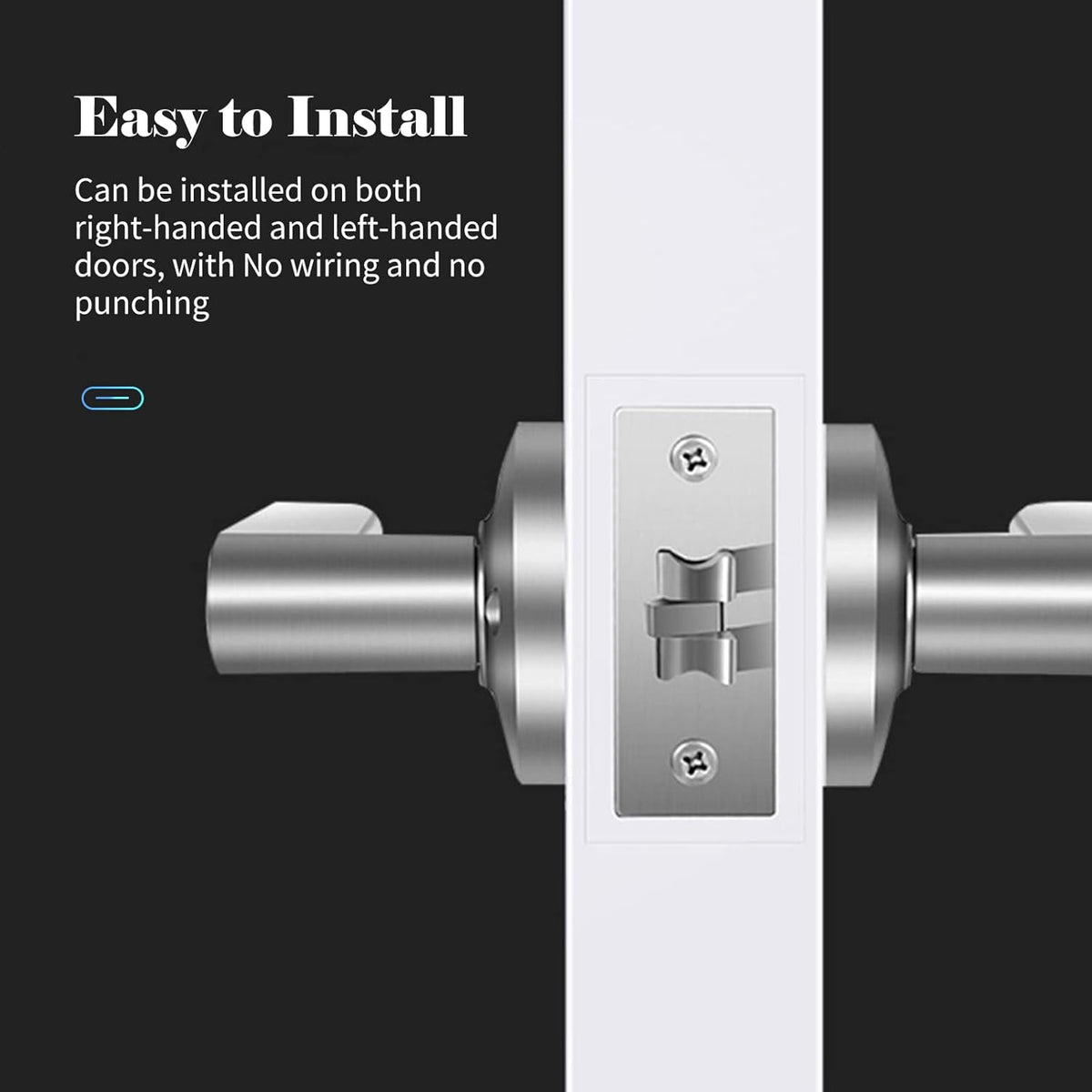 Smart Fingerprint Door Lever Lock with Key Access & 30 User Capacity