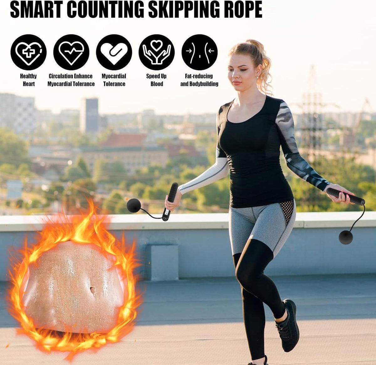 Smart Jump Rope with Real-Time Tracking – Cordless Fitness Skipping Rope