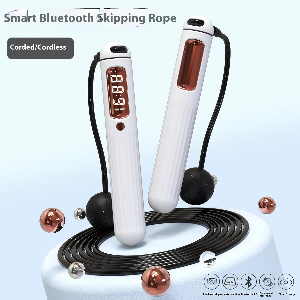 Smart Jump Rope with Real-Time Tracking – Cordless Fitness Skipping Rope