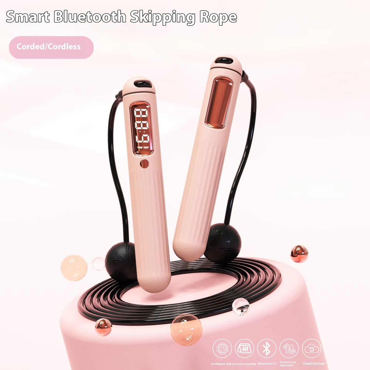 Smart Jump Rope with Real-Time Tracking – Cordless Fitness Skipping Rope
