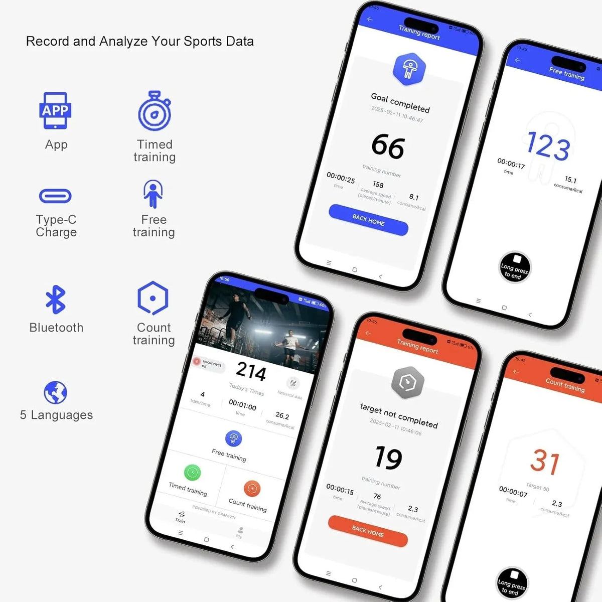 Smart Jump Rope with Real-Time Tracking – Cordless Fitness Skipping Rope
