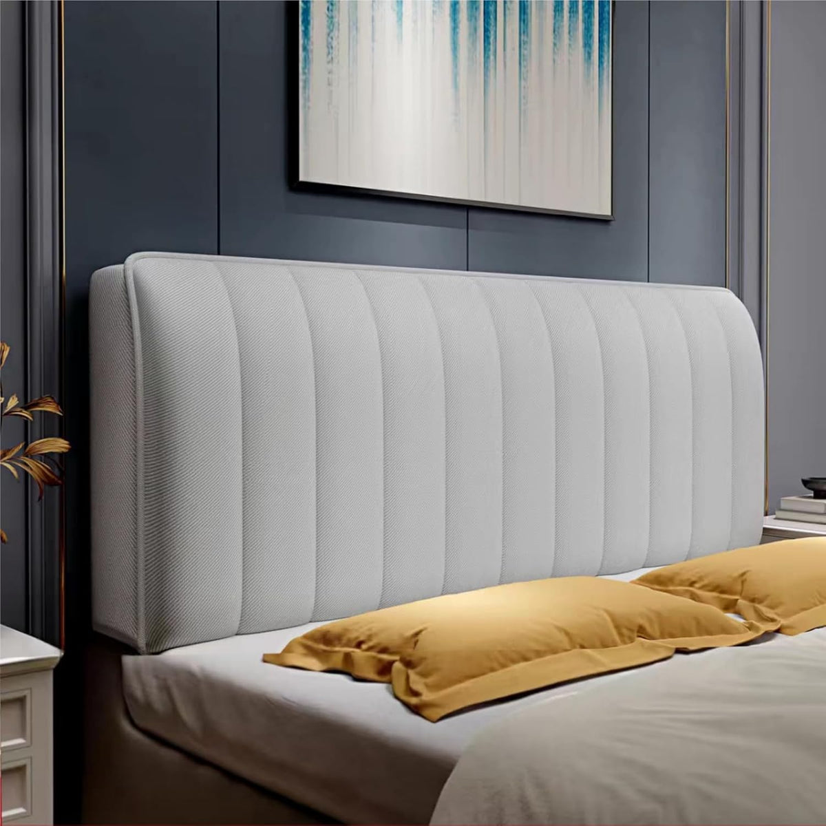 Soft Breathable Bed Headboard Slipcover with Wrinkle-Free Fit