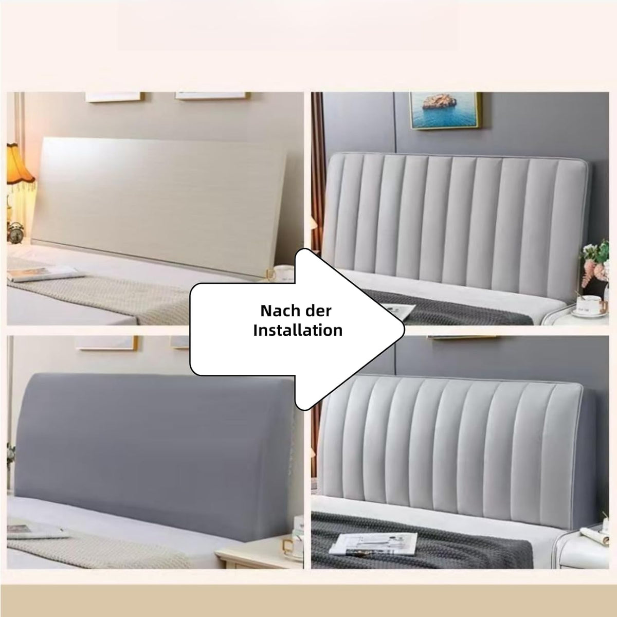 Soft Breathable Bed Headboard Slipcover with Wrinkle-Free Fit