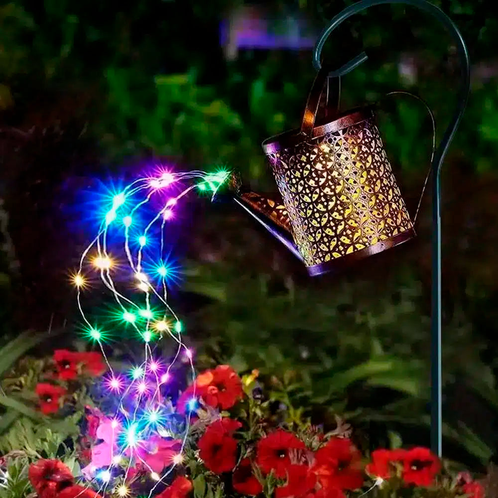 Solar-Powered Watering Can LED Garden Lamp