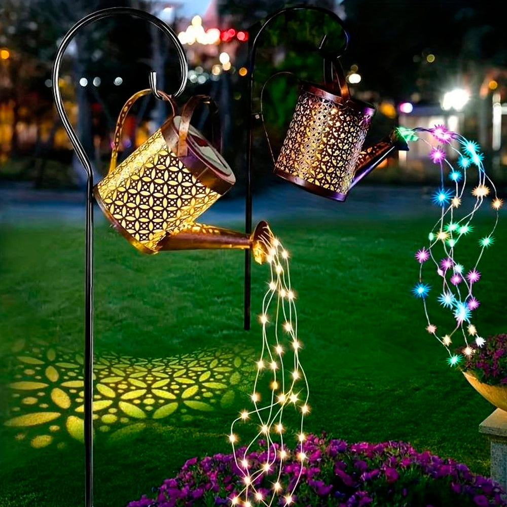 Solar-Powered Watering Can LED Garden Lamp