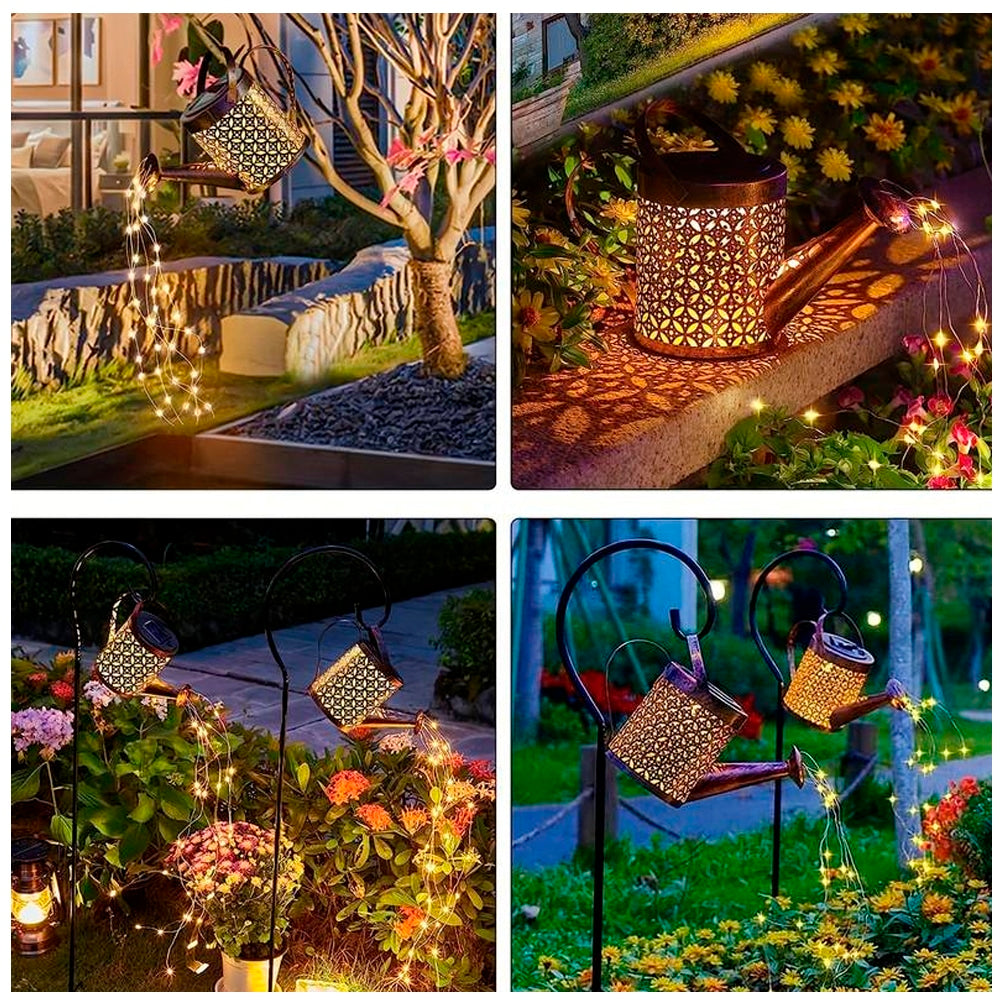 Solar-Powered Watering Can LED Garden Lamp