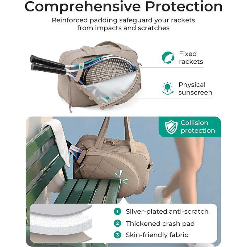 Sporty Tennis Bag with Separate Shoe and Racket Compartments