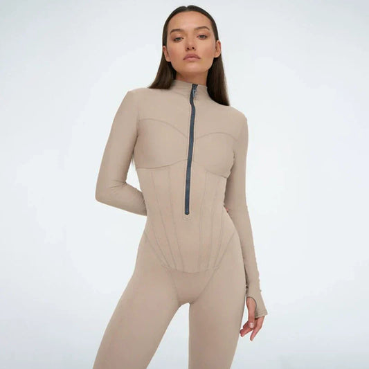 Sporty Zip-Up Jumpsuit