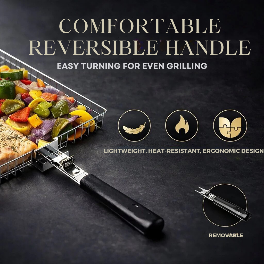 Stainless Steel BBQ Grill Basket - Even Heat Distribution