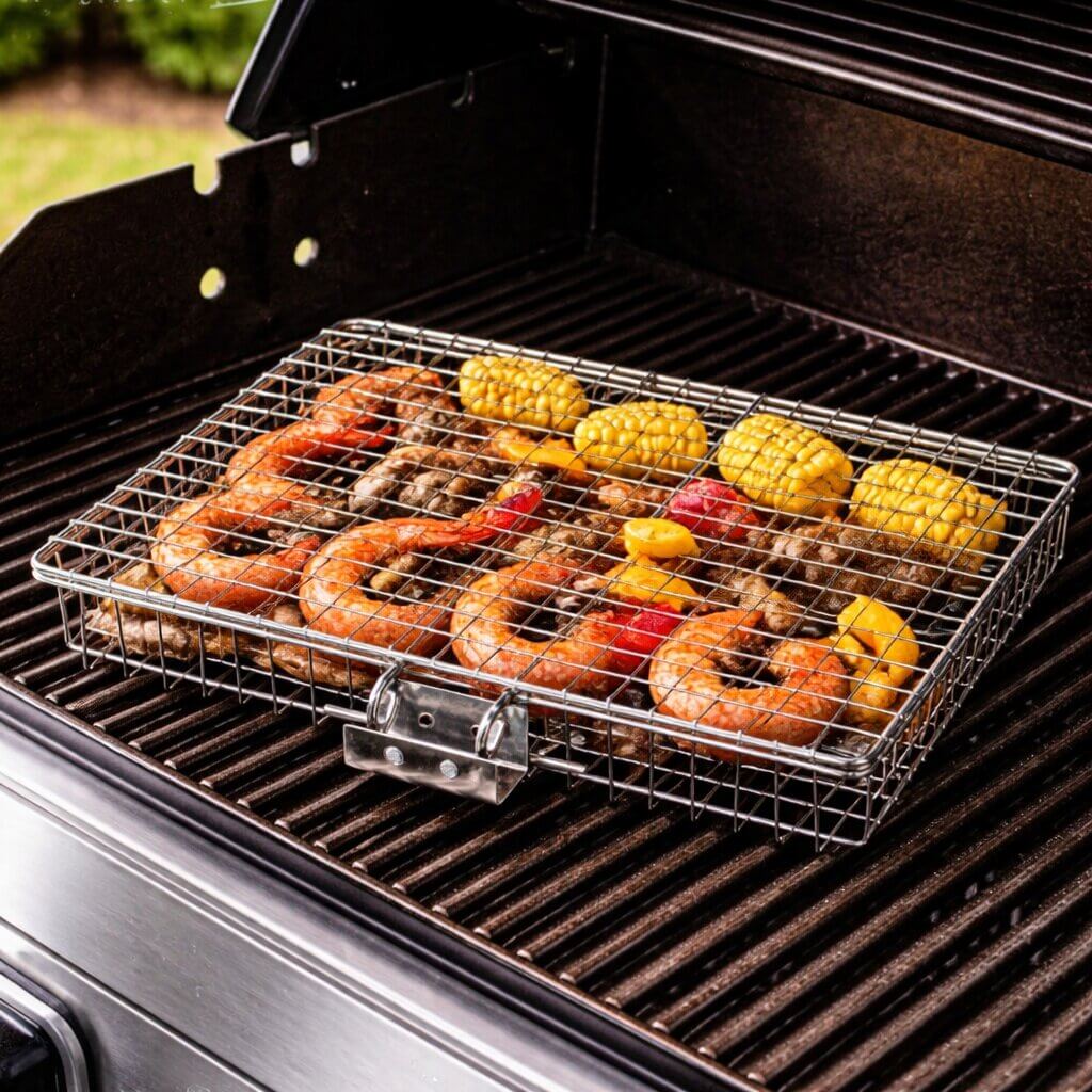 Stainless Steel BBQ Grill Basket - Even Heat Distribution