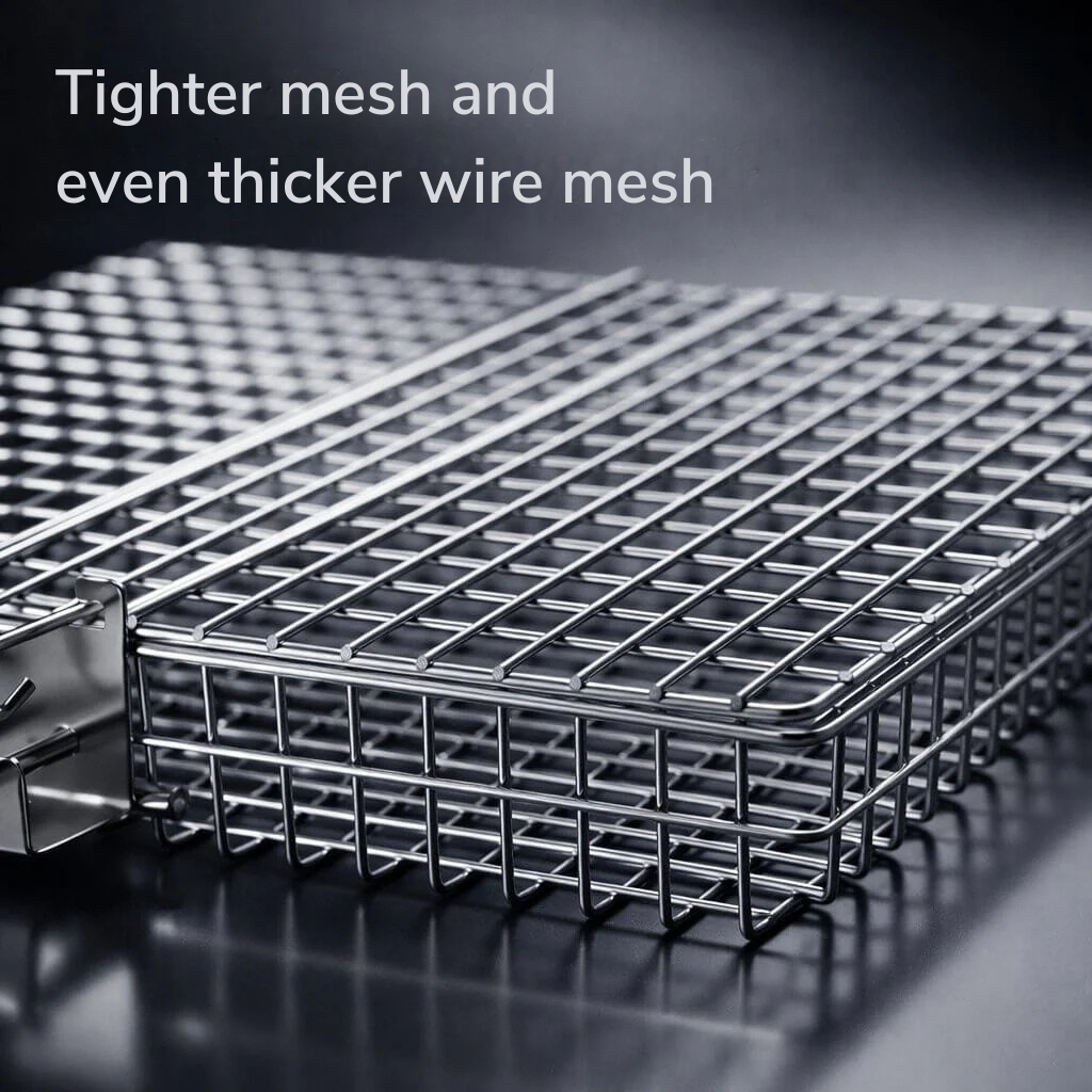 Stainless Steel BBQ Grill Basket - Even Heat Distribution