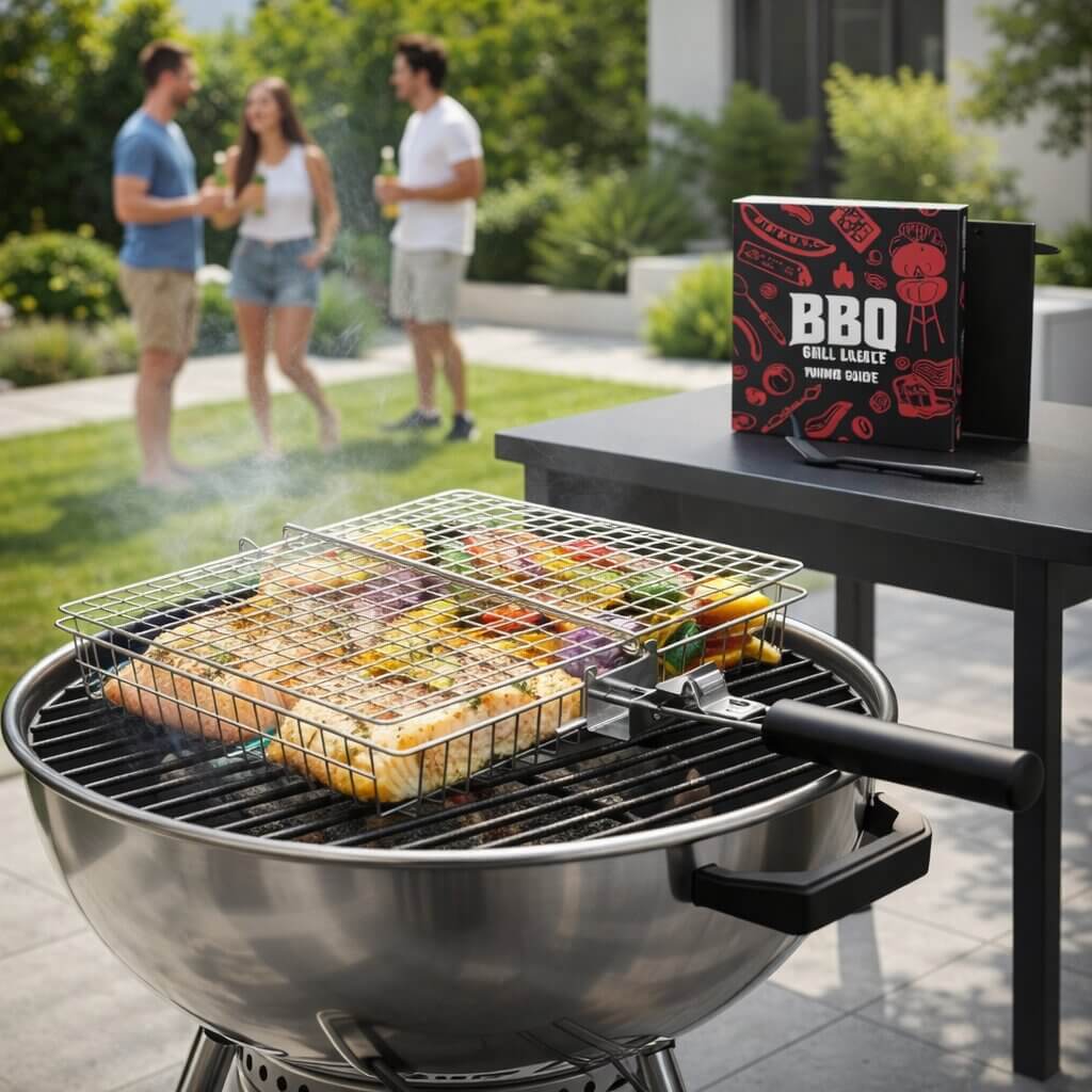 Stainless Steel BBQ Grill Basket - Even Heat Distribution