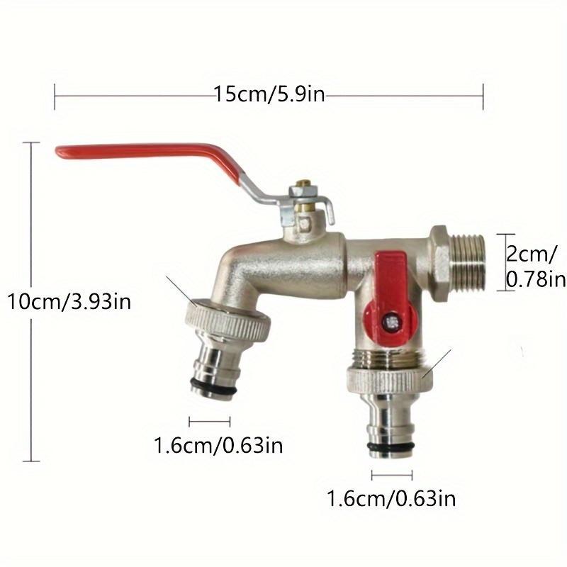 Stainless Steel Dual Outlet Garden Tap – Rustproof 2-Way Faucet with Quick Connector & Independent Valves