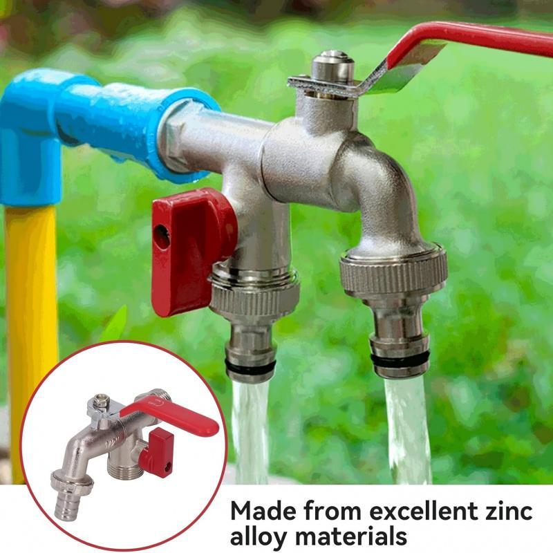 Stainless Steel Dual Outlet Garden Tap – Rustproof 2-Way Faucet with Quick Connector & Independent Valves