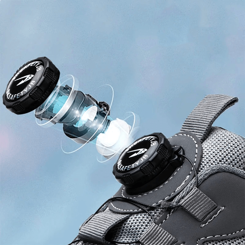 Steel-Toe Work Shoes with Puncture-Resistant Midsole and Slip-Resistant Sole