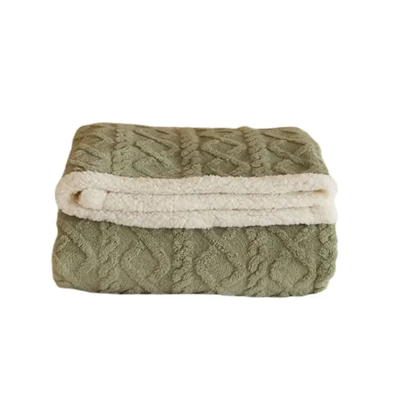 Stylish Thick Lambswool Winter Blanket with Elegant Accents