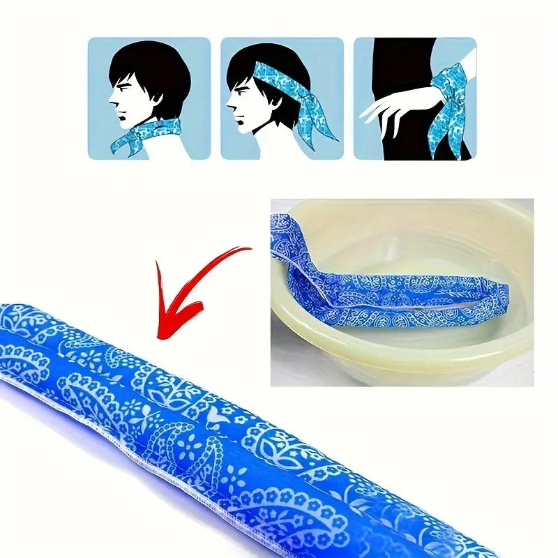 Summer Cooling Ice Scarf for Neck and Headband