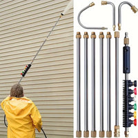 Telescopic High-Pressure Washer Wand for Gutter Cleaning