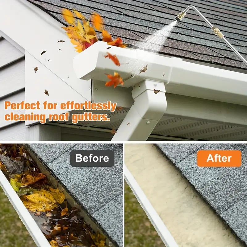 Telescopic High-Pressure Washer Wand for Gutter Cleaning