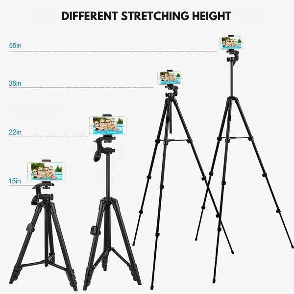 Telescopic Phone Tripod with Bluetooth Remote Control – Universal Selfie Stick and Stand
