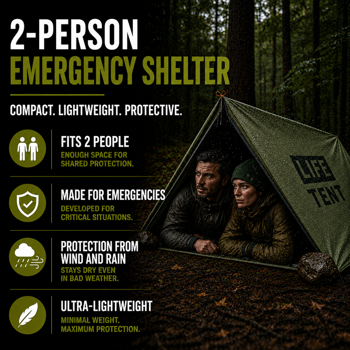 Two-Person Compact Emergency Tent